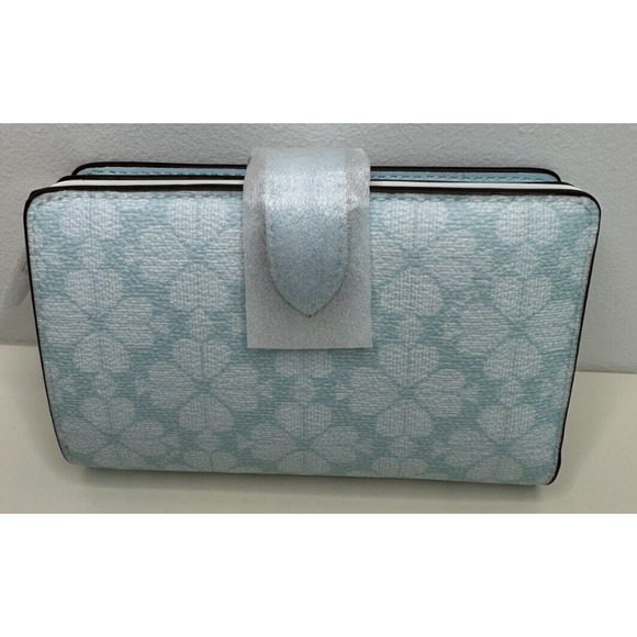 Coming 5/2 Kate Spade Signature Blue Glow, Spade Flower Bifold Wallet NWT - Picture 4 of 7